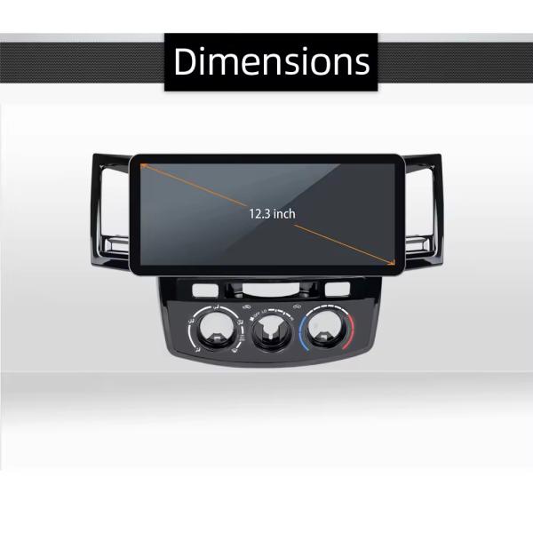 Android 12 12.3 Inch Car Video Player Touch Screen Multimedia For Toyota Fortuner