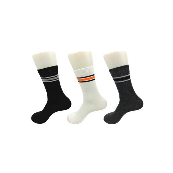 Anti - Bacterial Cashmere Cotton Dress Socks With Different Color Stripes