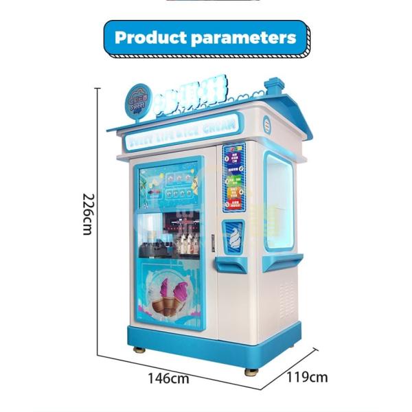 Stainless Aluminum Fresh Ice Cream Vending Machine For Vending Industry