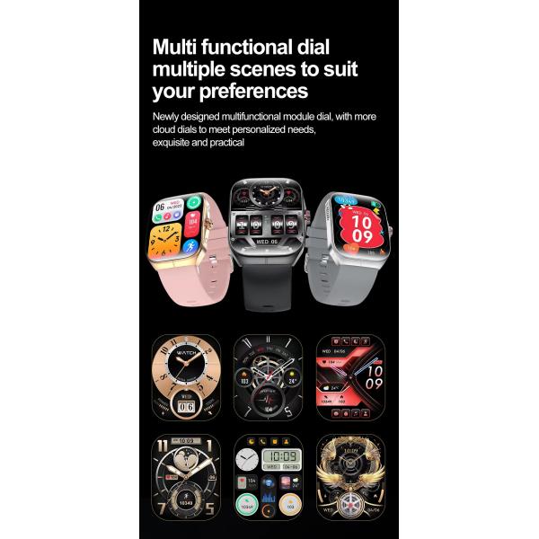 HK80 Calorie Smart Watch Music Player Smart Watch BT Call Sleep Monitoring Smartwatch IP68