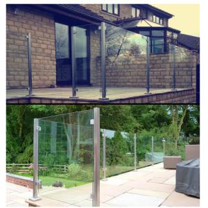 Cheap Stainless Steel 38mm Handrail Glass Balustrade , 50mm Handrail Glass Balustrade wholesale