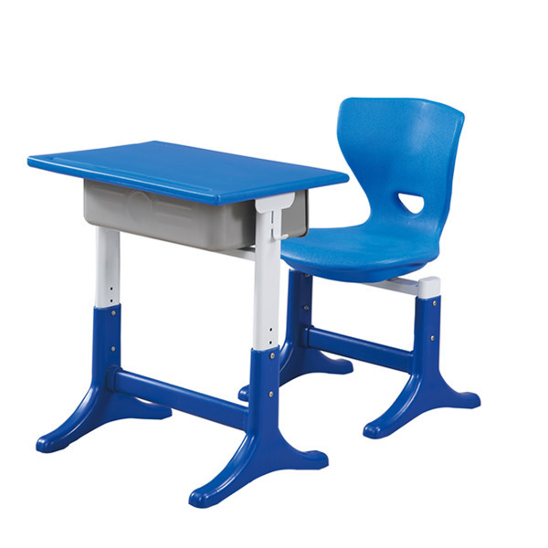 Durable PE High School Desk And Chair 750mm Height Student Reading Table And Chair