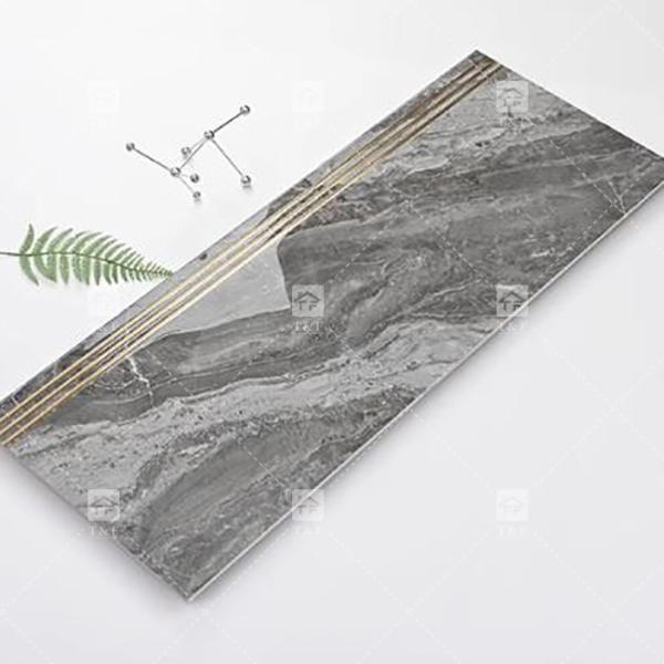 Stair Step Gold Wire Marble Floor Tile Non Slip Integrated Class Tile