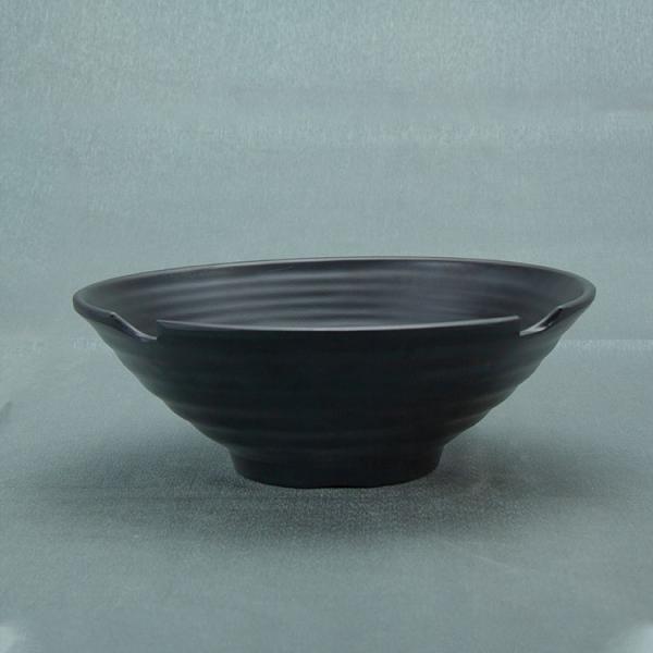 Black Melamine Ramen 37oz Soup Bowls With Chopsticks