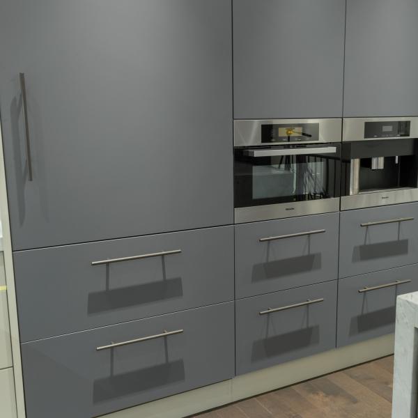 Modern Modular Kitchen Cabinets Ivory White And Light Gray Flat-panel Lacquer Kitchen Designs Made In China