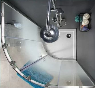 Quadrant Sliding Glass Shower Enclosure Two Fixed Panels One Door