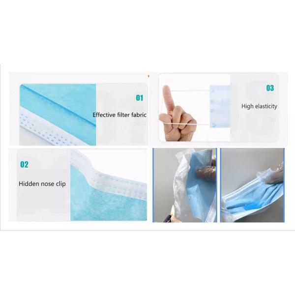 17.5x9.5cm EarLoop Face Mask PP Non Woven Material