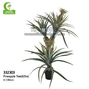 China Aesthetic Lifelike Handmade H140cm Fake Pineapple Tree With Pot on sale