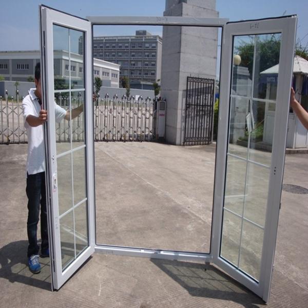 Swing Opening PVC Glass Entry Door Double Triple Glazed Casement Glass Door