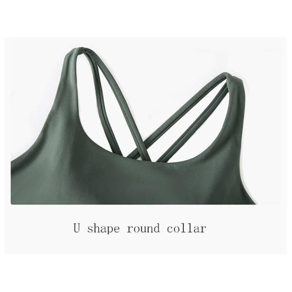 OEM Naked Feeling Medium Support Cross Back Womens Sports Bra Logo Printing