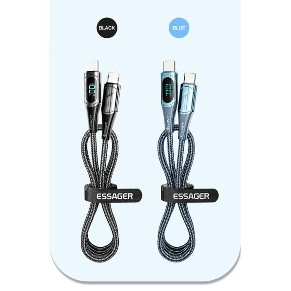 Essager PD Usb Type C To C Cable 5A 100w with Led Digital Display