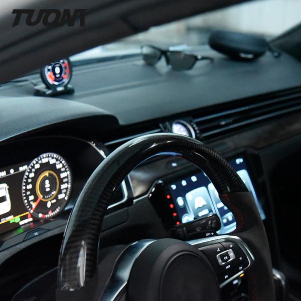 350mm Volkswagen Steering Wheel Carbon Fiber Black PU Leather