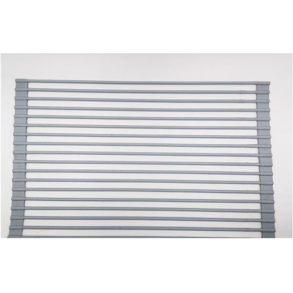 1.0mm Thickness Kitchen Sink Accessories Silicone Coated Roll Up Dish Drying Mat