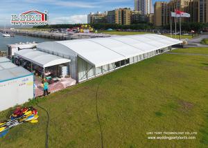 20 Width Arcum Tent With Eave Extension And Glass Walls For Wedding Parties