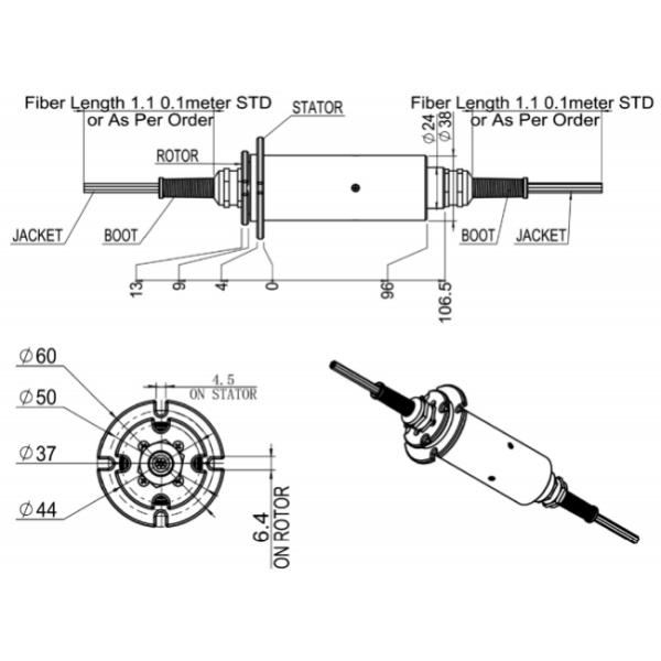 OM1/OM2 Fiber Type Ultra-Integrated Multi-Channel Optical Fiber Slip Ring Series and Low Intertion Loss