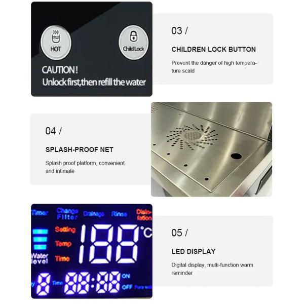 Stainless Steel Direct Drinking Water Dispenser Freestanding With 35L Capacity