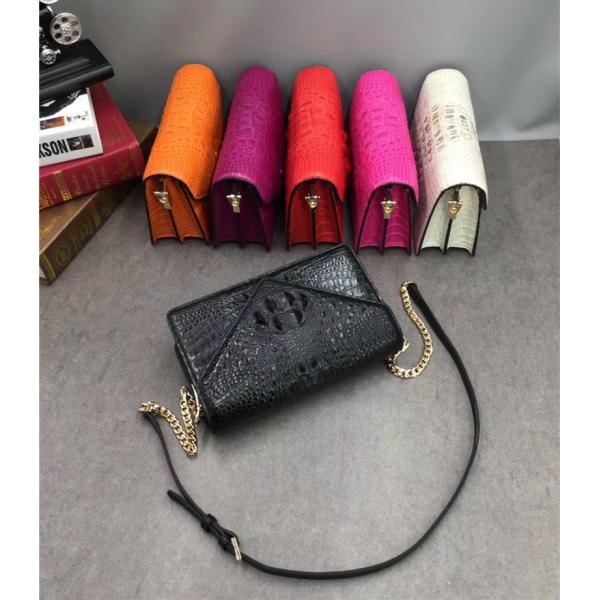 Exotic Alligator Skin Women Small Clutch Bag Genuine Crocodile Leather Female Envelop Purse Lady Cross Shoulder Bag
