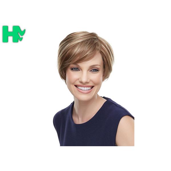 Kanekalon Fiber Short Synthetic Wigs Straight , Short Bob Hair Wigs