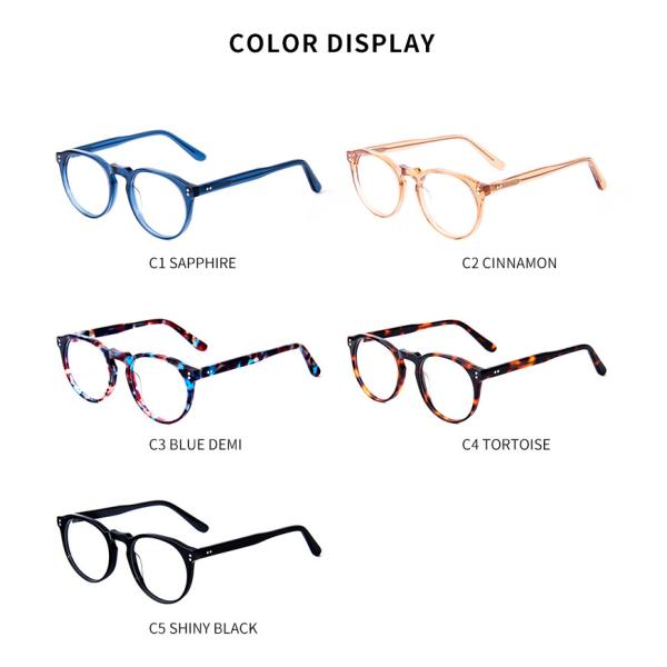 Colorful Acetate Round Optical Frame Glasses Eyeglasses Vintage Tortoiseshell