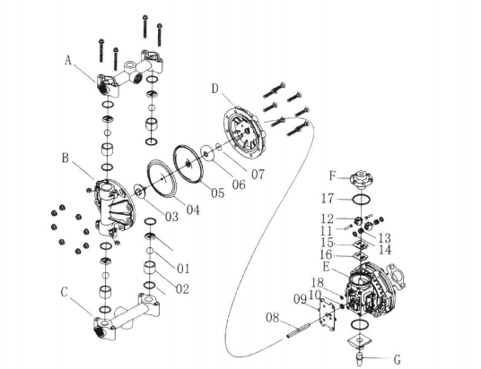 QBK / QBY3 Pneumatic Diaphragm Pump Large Suction Force Certified By CE ISO9001