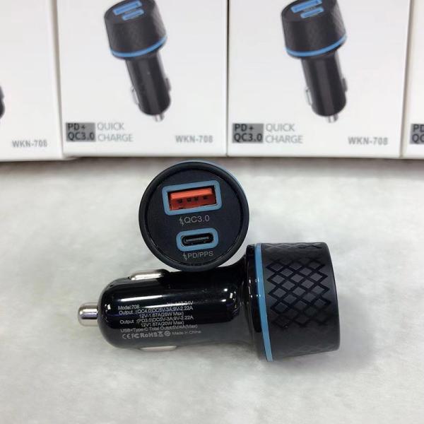 5V 3A Output 38W Dual USB Car Charger Black PD3.0 Power Adapter