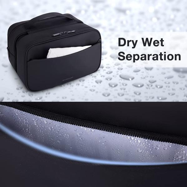 Water Resistant Bathroom Toiletries Organizer PU Leather Cosmetic Bags For Men Women