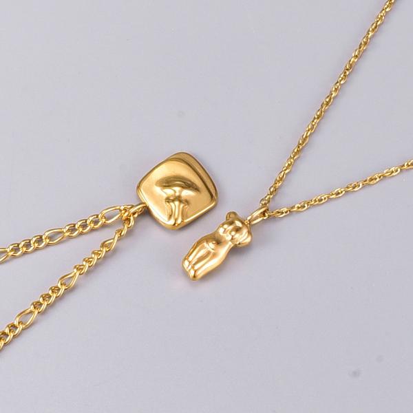OEM 18in 18K Gold Plated Pendant Girls Jewelry Body Shape Necklace