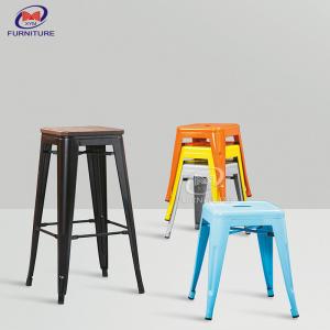 Cheap Stackable Backless Metal Bar Stool Chair Industrial Iron Counter Height wholesale