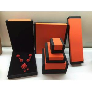 Cheap Fashion Orange Paper Plastic Hinged Jewelry Gift Boxes Recyclable wholesale