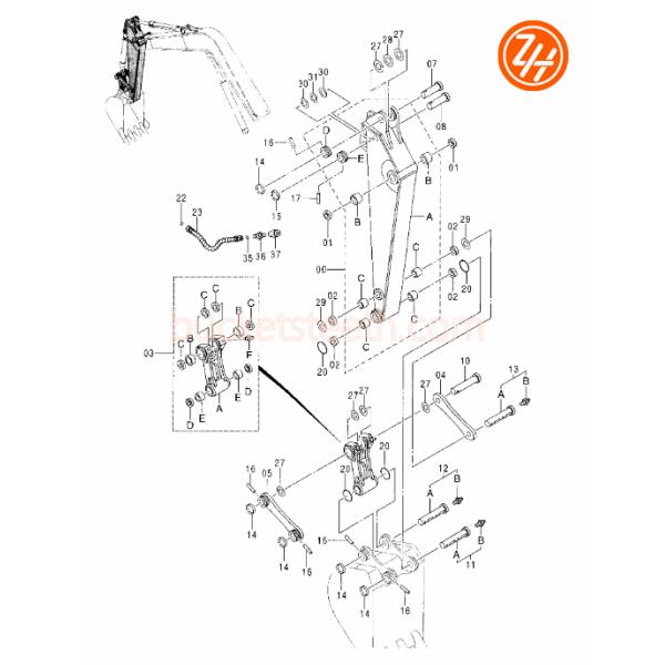 Alloy Steel 56HRC Bucket I Link 3037342 8037570 Hitachi EX60 Excavator Parts