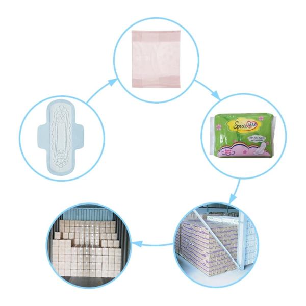 Day Use 245mm Waterproof PE Film Anti Leak Ladies Sanitary Pads