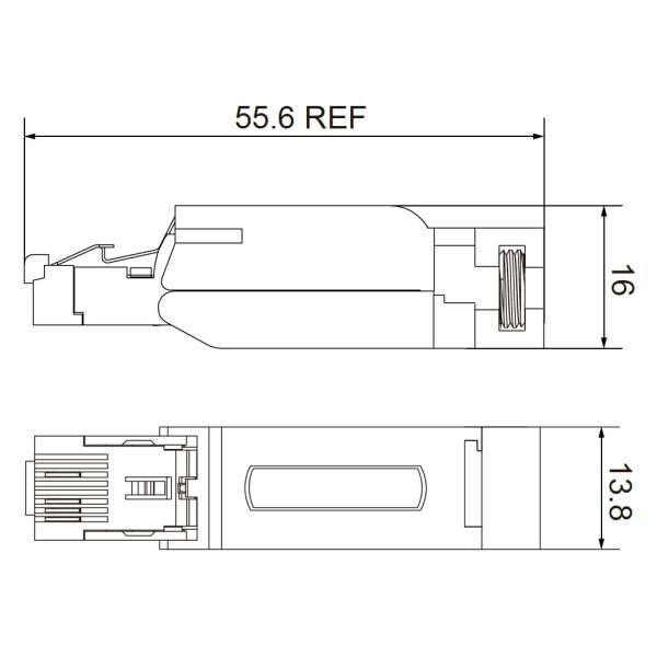 Metal Housing RJ45 Connector 4 Pin Field Wireable