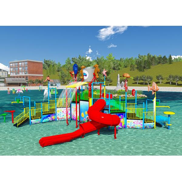 Water Pool Toys Theme Park Concept Design Customized Aqua Playground With Dump Bucket