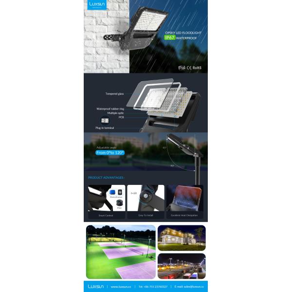 130LM/W-170LM/W Sports Ground Floodlights , IK09 Outdoor LED Floodlight Fixtures