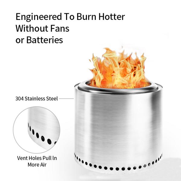 Customized Logo Acceptable 15 Inch Smokeless Stainless Steel Stove for Modern Camping