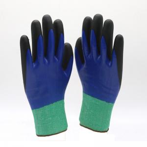 Cheap High Elasticity Nitrile Coated Work Gloves 15 Gauge Seamless Knit Nylon / Spandex Glove wholesale