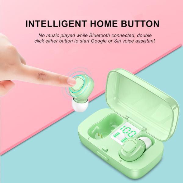 2020 New Mini TWS Earphone Wireless Earbuds with LCD Screen Power Display Charging Box IPX5 Waterproof Stereo Headphones