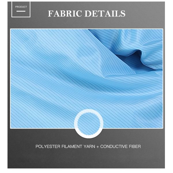 Class 100/1000 Cleanroom Suit with 75D Stripe Fabric and S-4XL Sizes for Factory Workshop