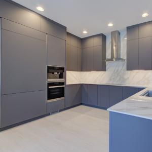 Cheap Modern Style Matt Gray PVC Paint Kitchen Cabinet wholesale