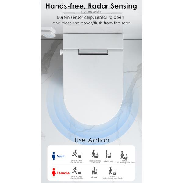 Elongated Rimless Toilet Bowl Intelligent Wall Hung for Bathroom