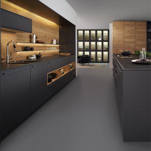 Modern Matte Acrylic Kitchen Cabinets Luxury Black Melamine Kitchen Wall