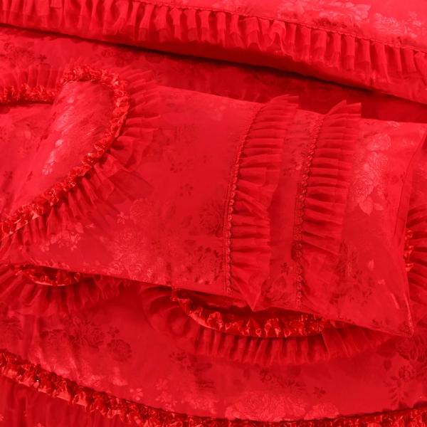 100% Cotton Embroidery 60S Quilt Cover Bridal Bed Sheet Sets Comforter Bedding Set Wedding Souvenirs Gift