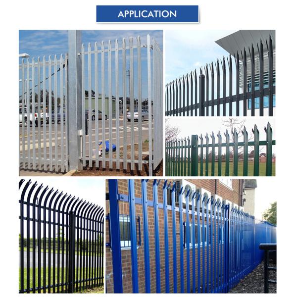 European style hot dipped palisade fencing railway metal palisade fencing