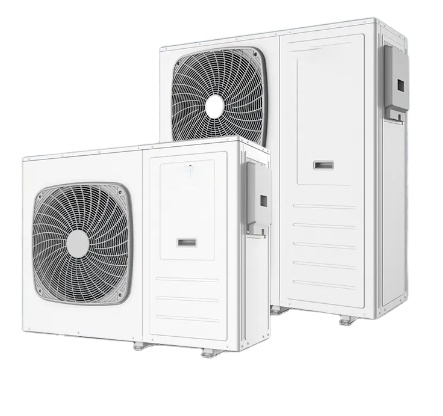 8 kw R 32 Electric Air Source Heat Pump 4-in-1 for Hot Water Floor Heating Cooling Heating for Hotels with Durable Metal Housing