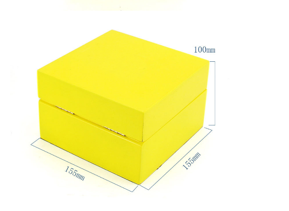 High Glossy Yellow Jewelry Wooden Box With Small Pillow Glossy Painting