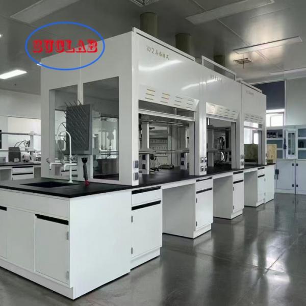 Chemistry Lab Bench Distributors 304 Stainless Steel Base Cabinet and Cold-rolled Steel Reagent Racks with Adjustable Glass Shelf