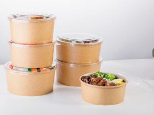 Cheap 750 Ml Takeaway Disposable Paper Soup Bowls Double PE Coated Flexo Printing wholesale