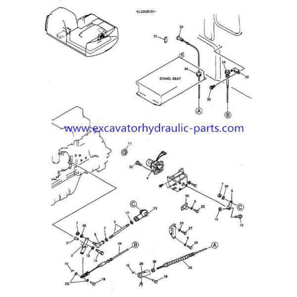 Kobelco Excavator Spare Parts SK200-6 SK70 SK60SR YT20S00002F3 24v Throttle Motor