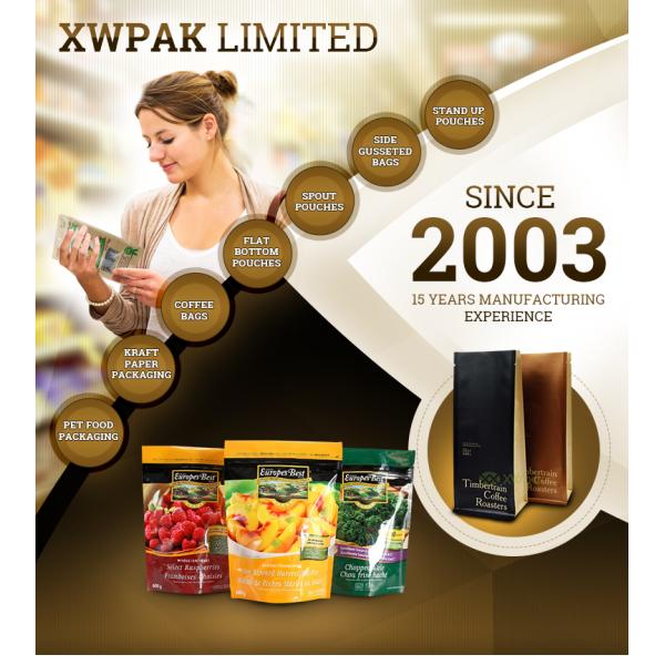 Zip Lock Flat Bottom Coffee Packing Bags With Valve Custom Printed