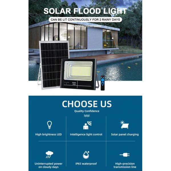 Integrated Stadium LED Solar Powered Flood Lights SMD2835 25W 40W 60W 100W 200W